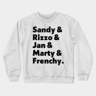 Grease Pink Ladies Names List Crewneck Sweatshirt